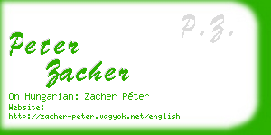 peter zacher business card